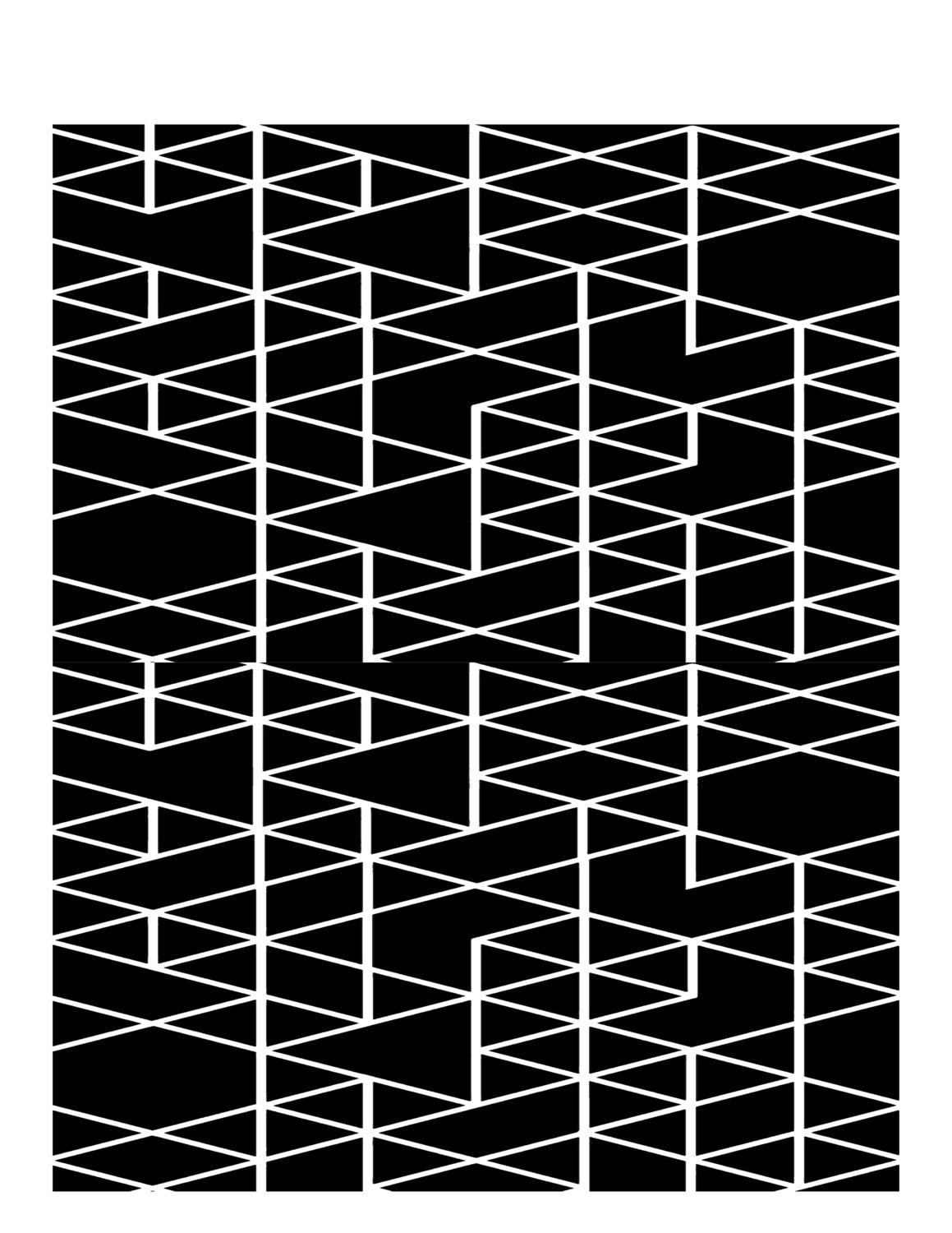 Geometric triangles stencil 8x10