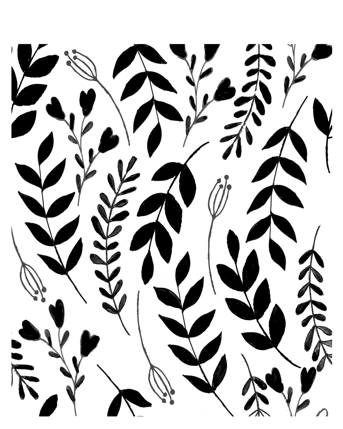 In the Garden Stencil 8x10