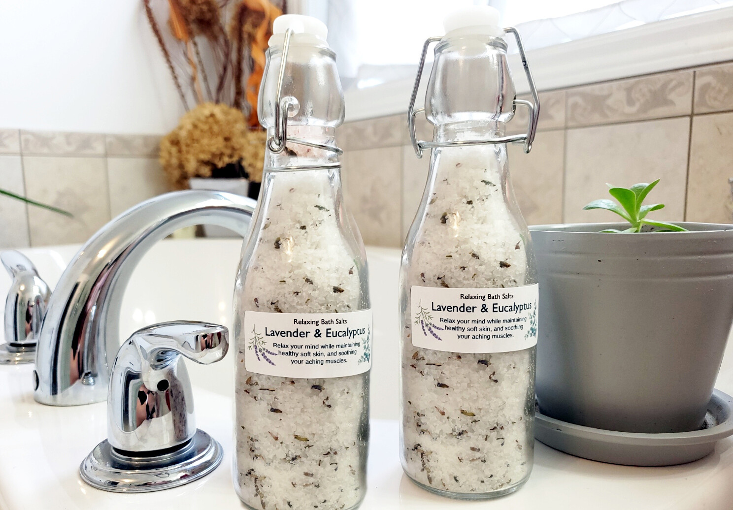 Aromatherapy Lavender Eucalyptus Bath Salts Soak Natural Wellness