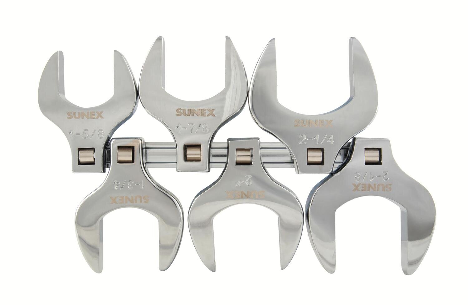 SUN9722A 6 Piece 1/2" Drive SAE Jumbo Crowfoot Wrench Set