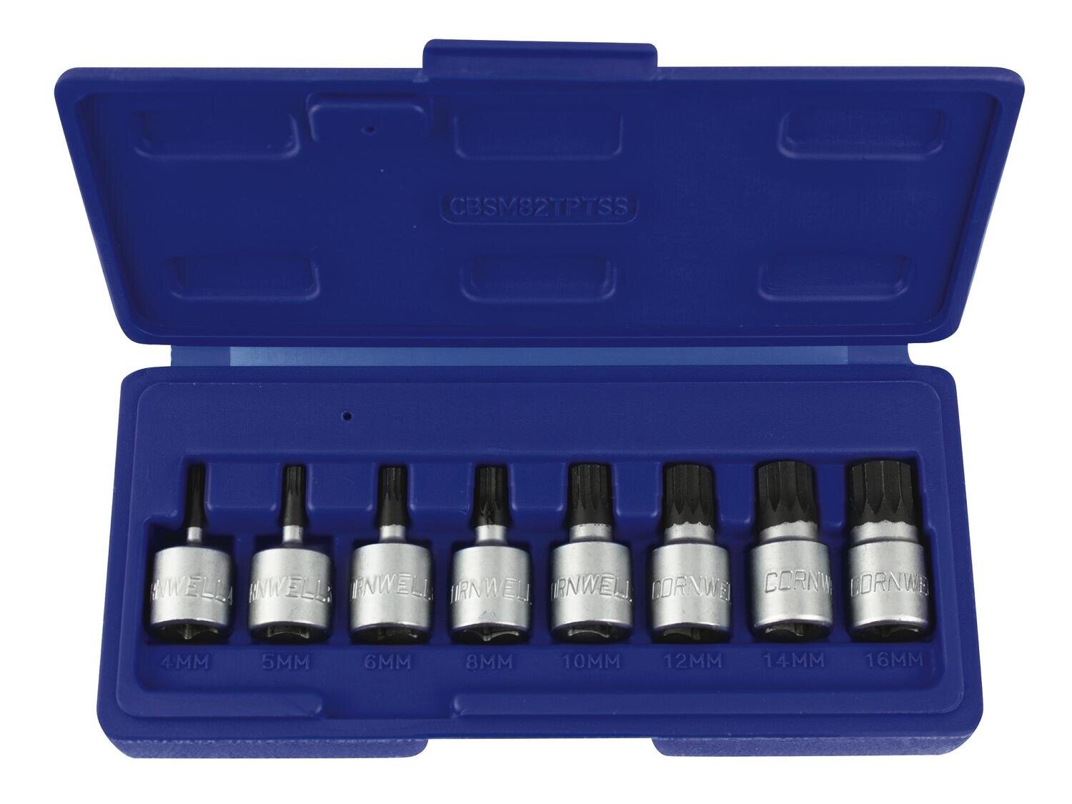 CBSM82TPTSS 8 Piece 3/8” Drive Tamperproof XZN Triple Square Bit Set
