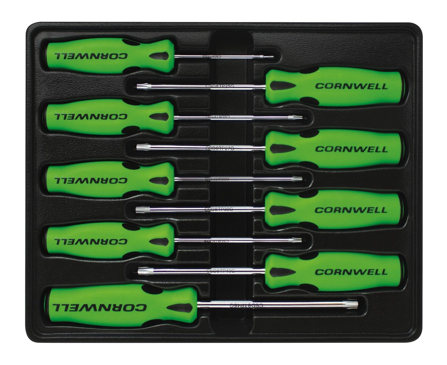 CSD89TPSG 9 Piece Tamperproof Star Screwdriver Set, Green
