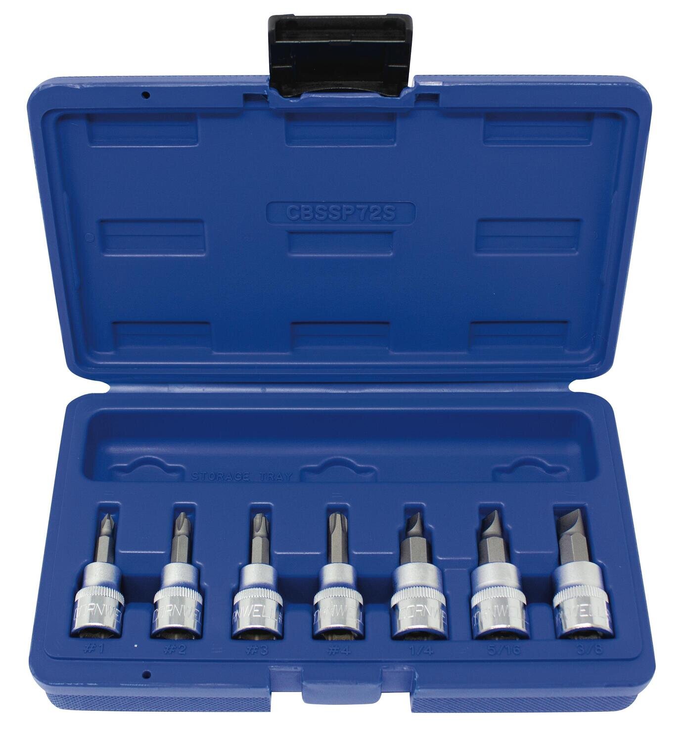 CBSSP72S 7 Piece 3/8” Drive Phillips® and Slotted Bit Driver Socket Set