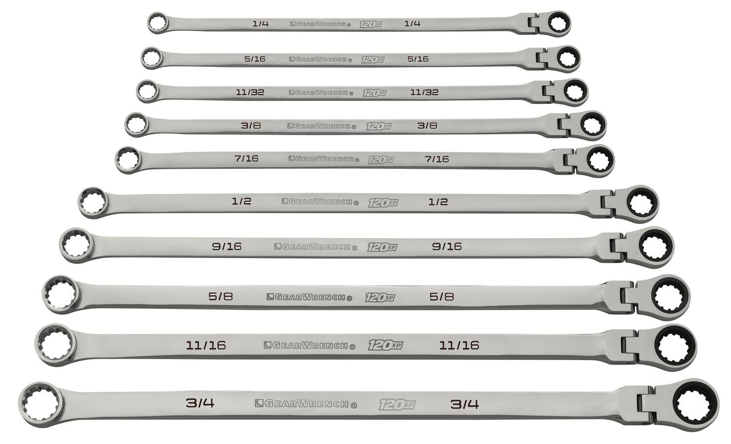 KD86142 10 Piece SAE 120XP™ XL Flex Ratcheting Box Wrench Set