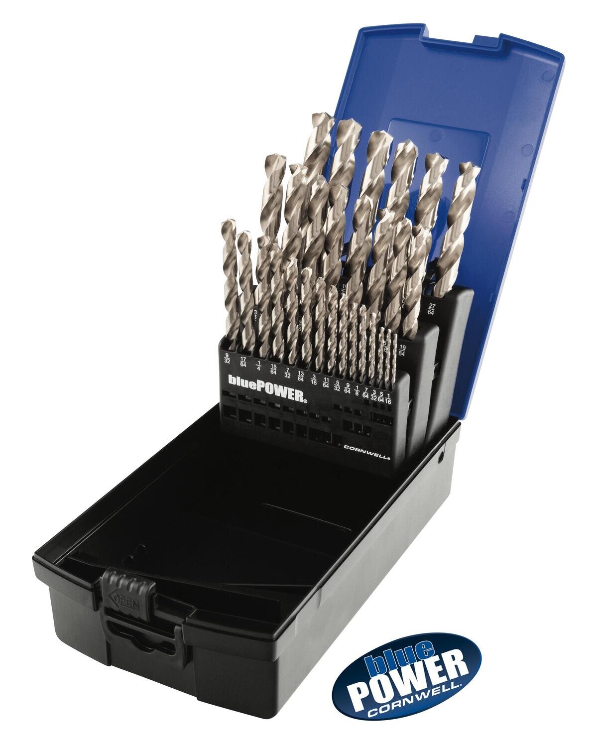 CBP29TCS 29 Piece Cornwell® bluePOWER® Triple Cut Drill Bit Set