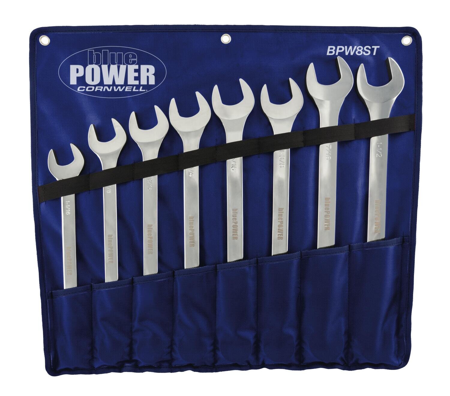 BPW8ST 8 Piece Cornwell® bluePOWER® SAE Large Combination Wrench Set