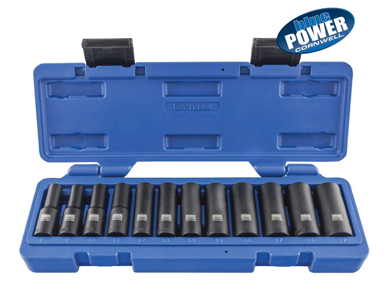 CBPI2LMM 12 Piece 3/8" Drive Cornwell® bluePOWER® Metric Deep