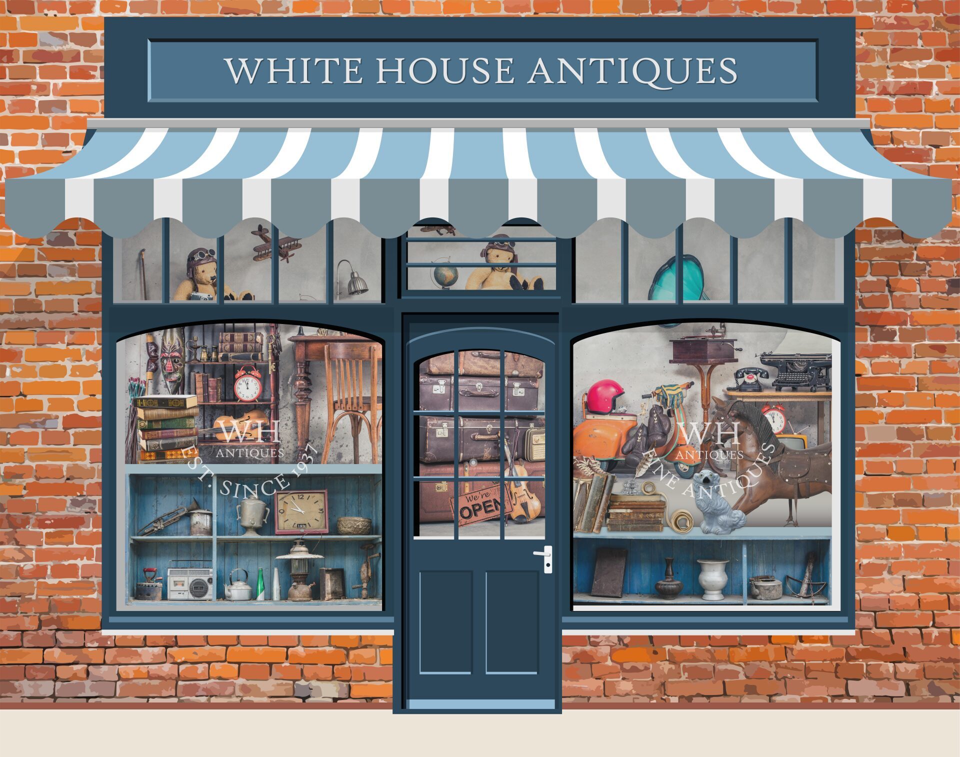 Shop Front Mural with Canopy