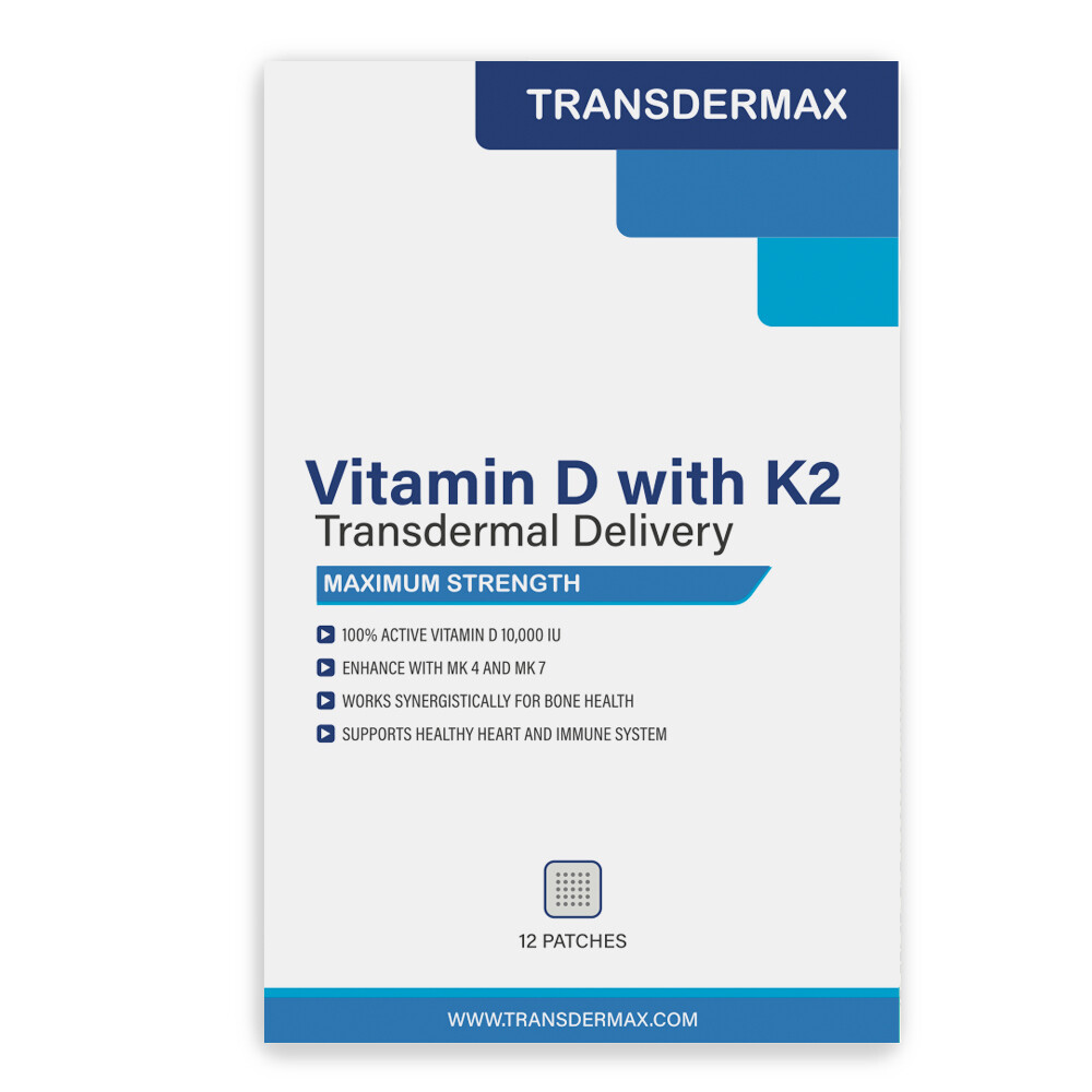 Transdermax Vitamin D with K2 Transdermal Patches 12 Week Supply