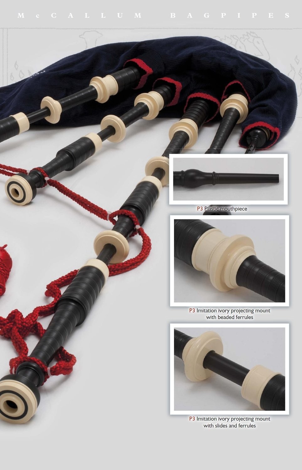 McCallum Bagpipes P3 Acetyl Bagpipe Shop MG Reeds