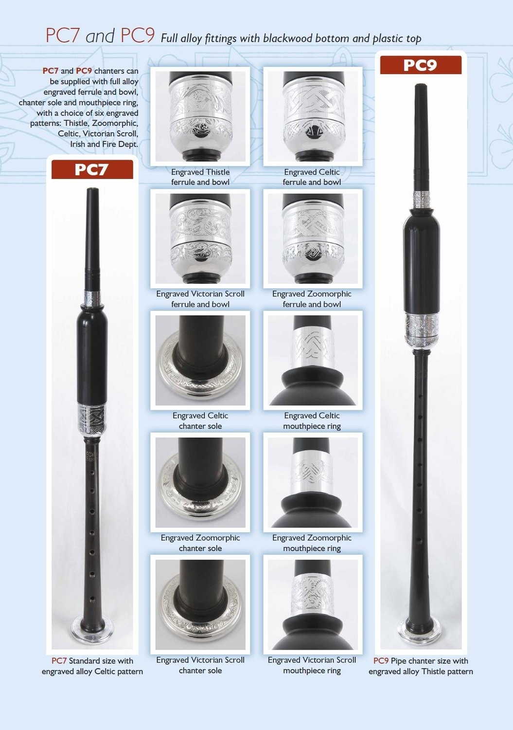 Blackwood Practice Chanters Full Alloy Bagpipe Shop MG Reeds