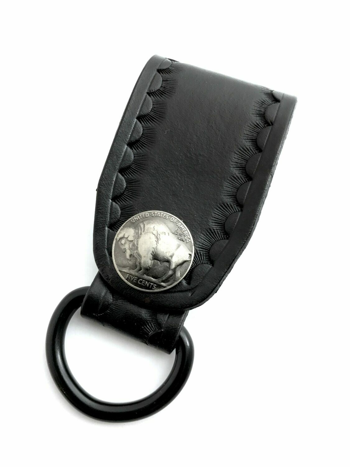 Belt Loop Key Chain Black Buffalo Nickel