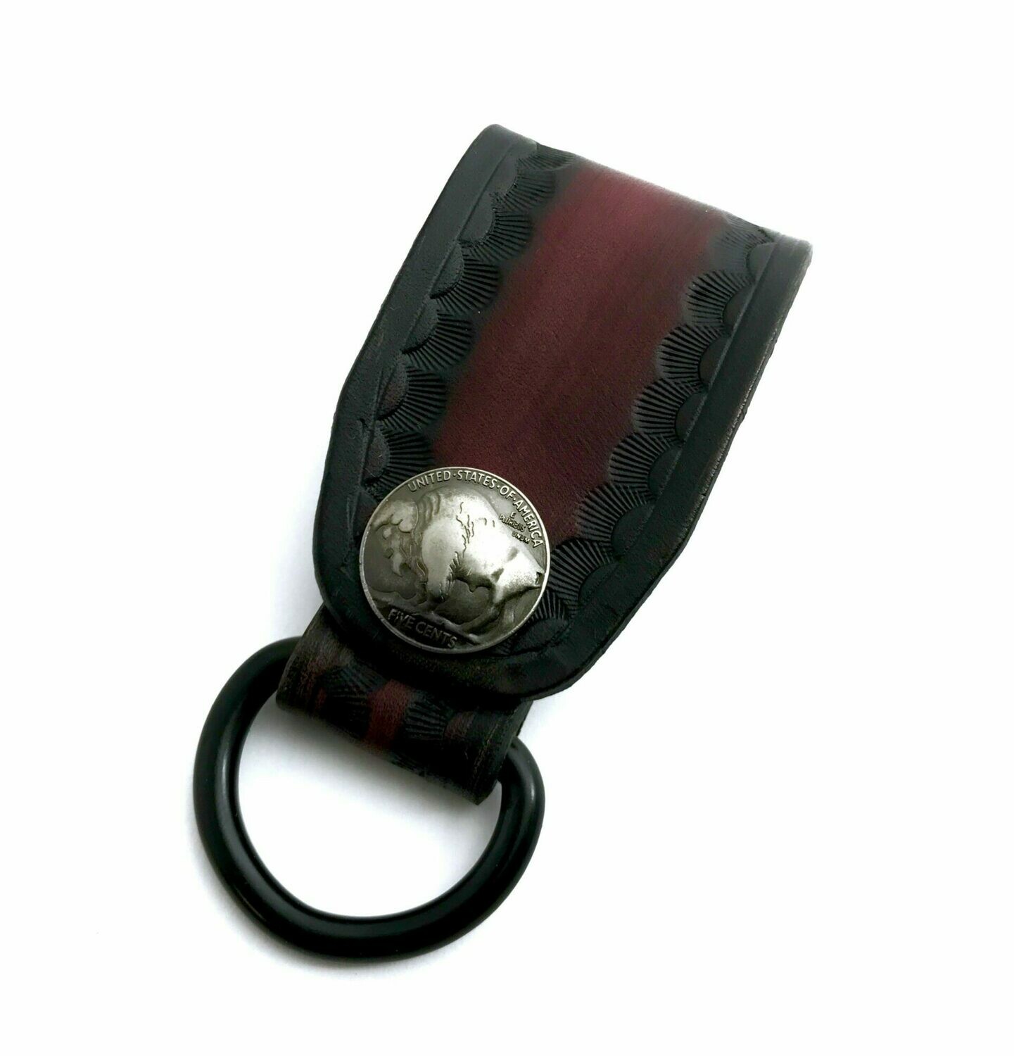 Belt Loop Key Chain Black Cherry Buffalo Nickel