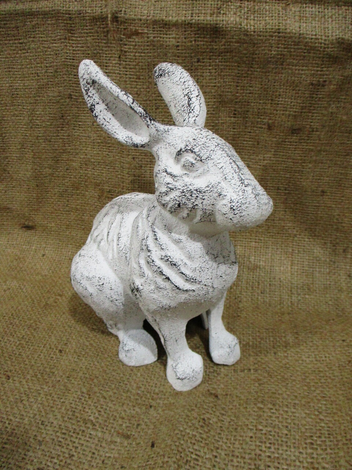 DISTRESSED WHITE CAST IRON RABBIT FIGURE – Midwest Craft House – Unique ...