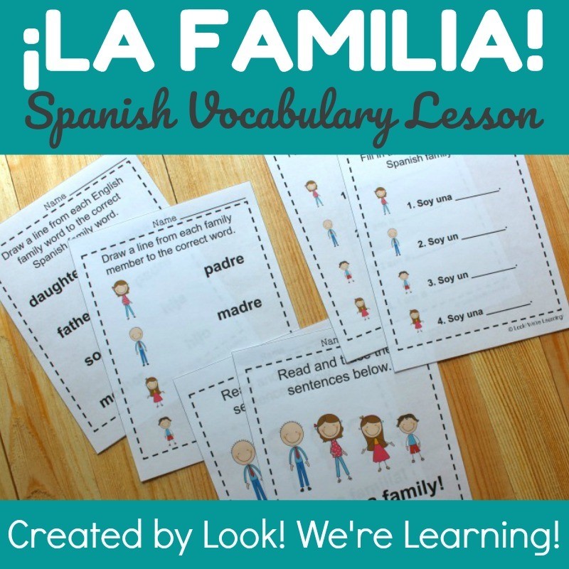 Spanish Family Members Worksheet Pack - Store - Look! We're Learning!