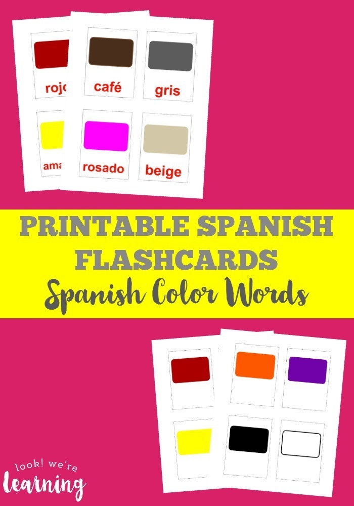 Printable Spanish Flashcards Spanish Color Words Store Look! We're