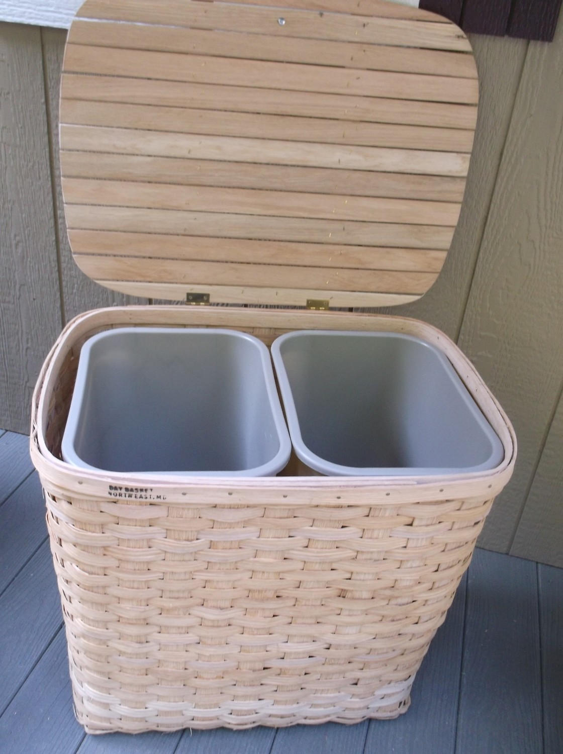 Double Hamper/Recycling Basket 25.5x19x22