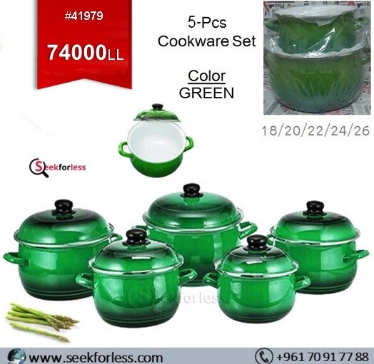 5Pcs Cookware Set GREEN