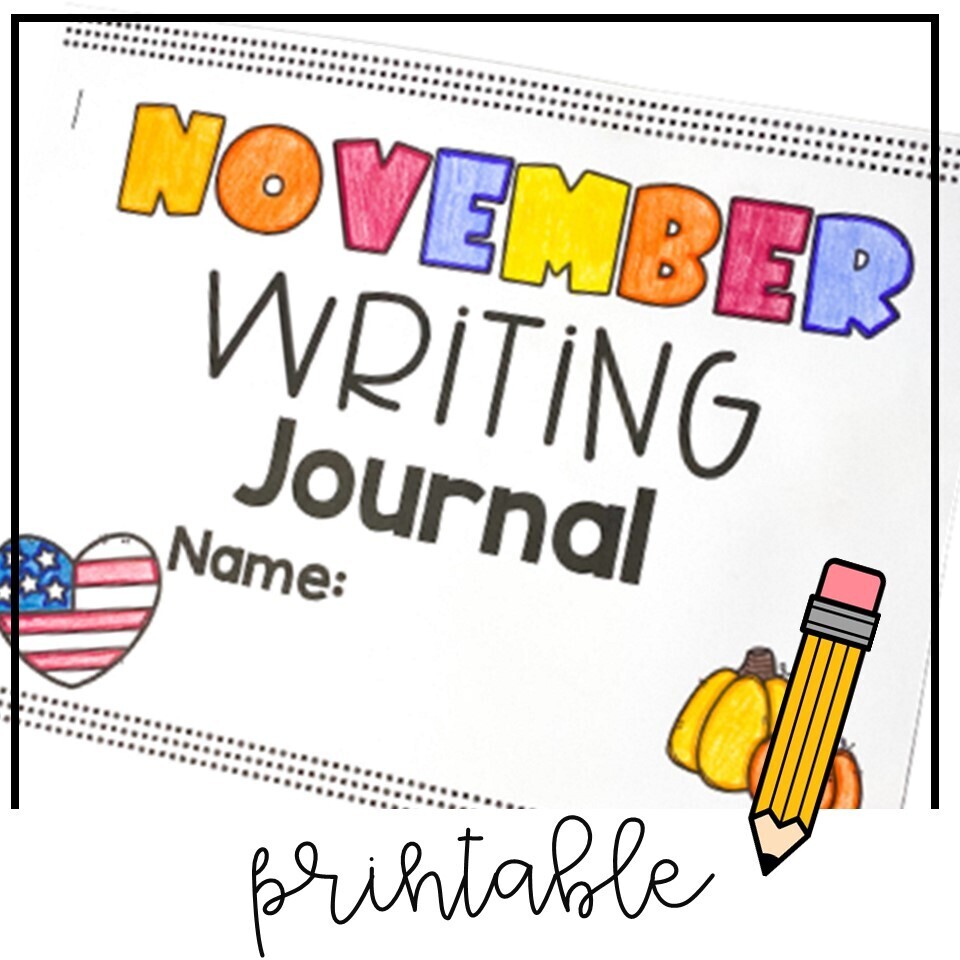 November Daily Printable Writing Journal Pages 20 Different Prompts