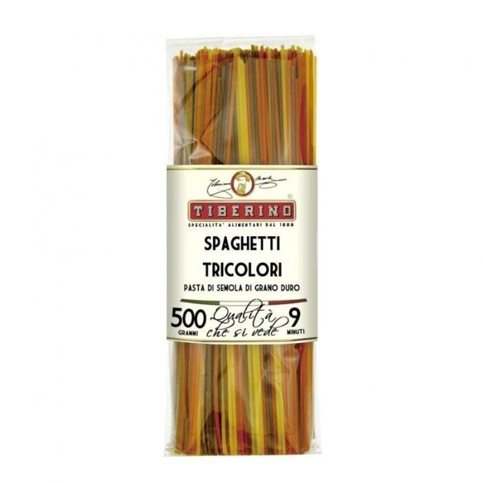 Tiberino, Spaghetti 3-Farben-Nudeln aus Premium-Hartweizengrieß - 500 g ...