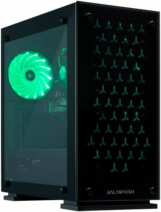 Gabinete Balam Rush Talos Rgb Mini-atx S/fuente Cristal color Negro