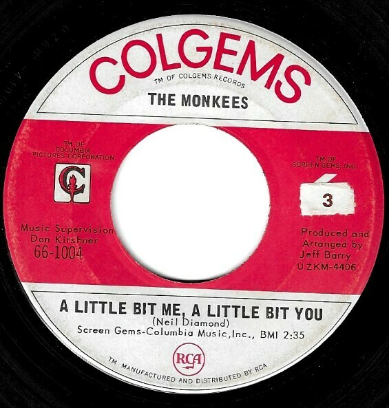 Monkees The A Little Bit Me A Little Bit You Colgems 66 1004 