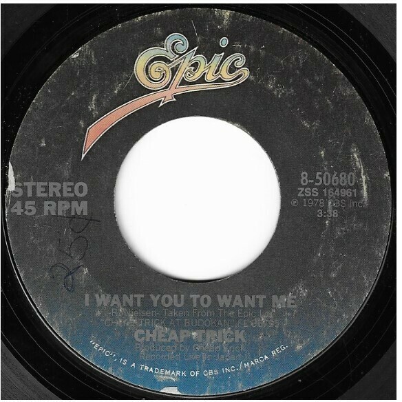 Cheap Trick / I Want You to Want Me Epic 850680 Single, 7" Vinyl