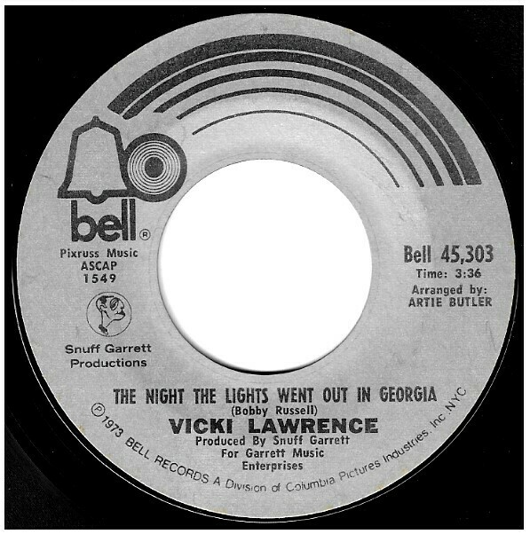 Lawrence, Vicki / The Night the Lights Went Out in Bell 45,303 Single, 7" Vinyl