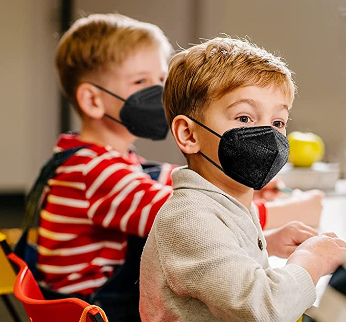 Kids Black KN95 Disposable Face Mask