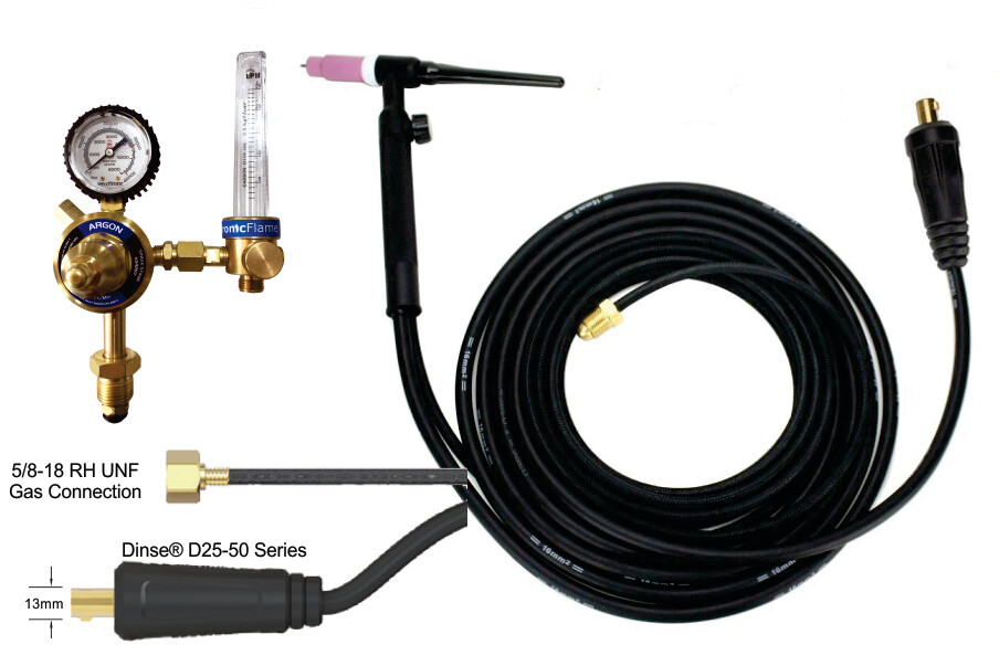 Tig Torch Kit Titan 161i / 201iSTV c / w 17V 4m Torch & Regulator