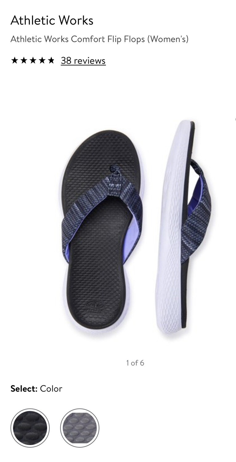 Athletic Works women's flip flip grey size 9/10