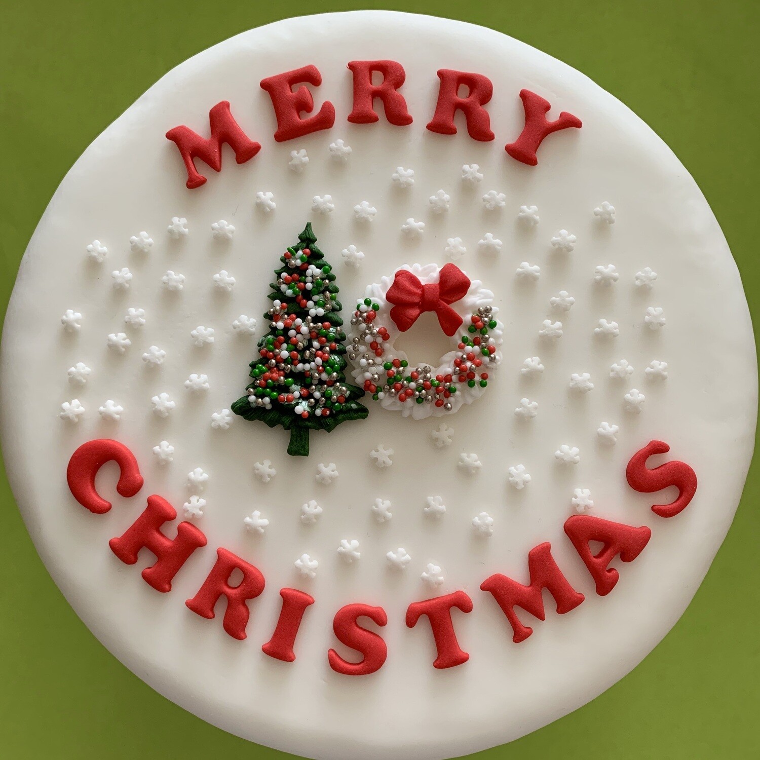 Edible Merry Christmas Sugar Letters Cake Decorations