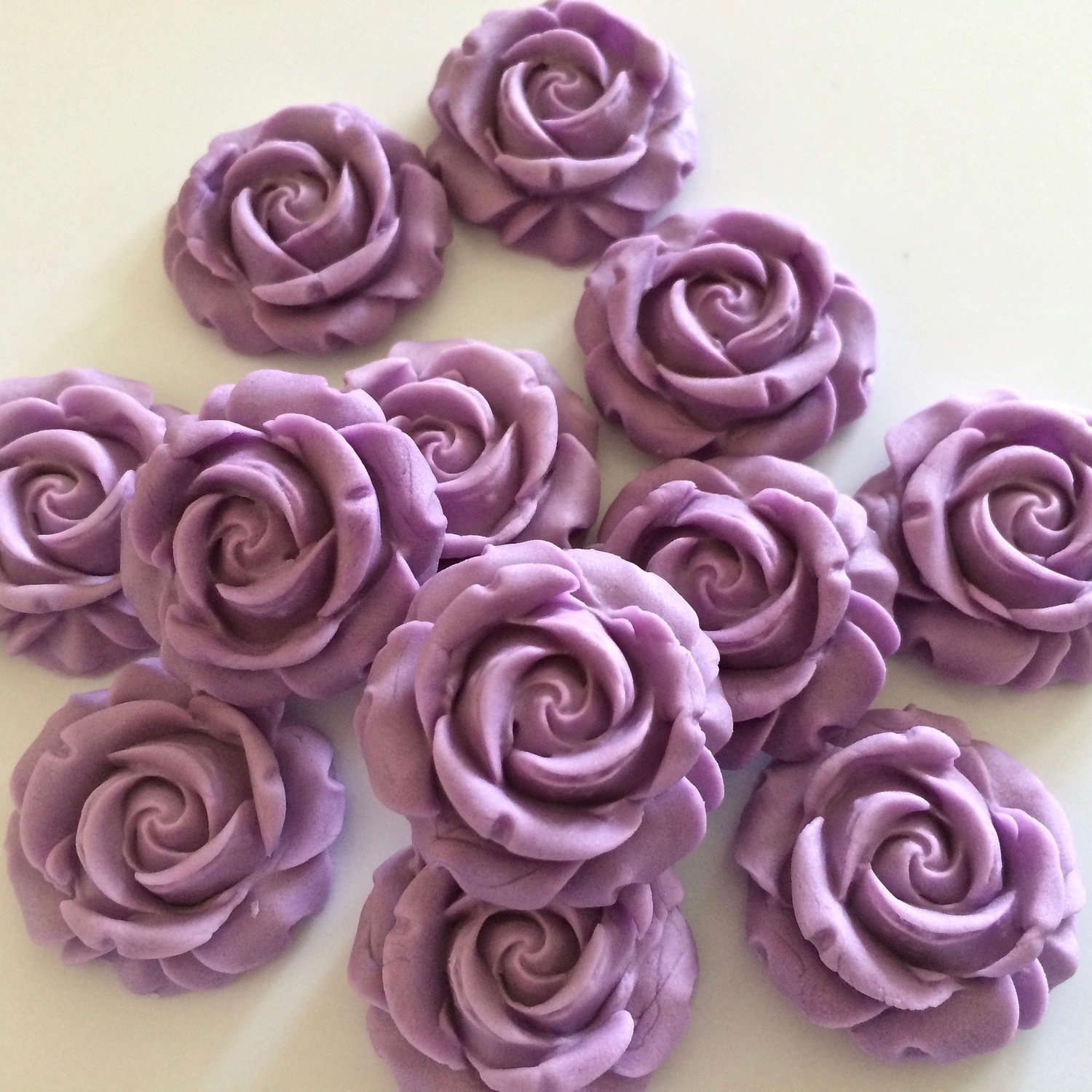 Lilac Roses Edible Sugar Paste Flowers Cake Decorations