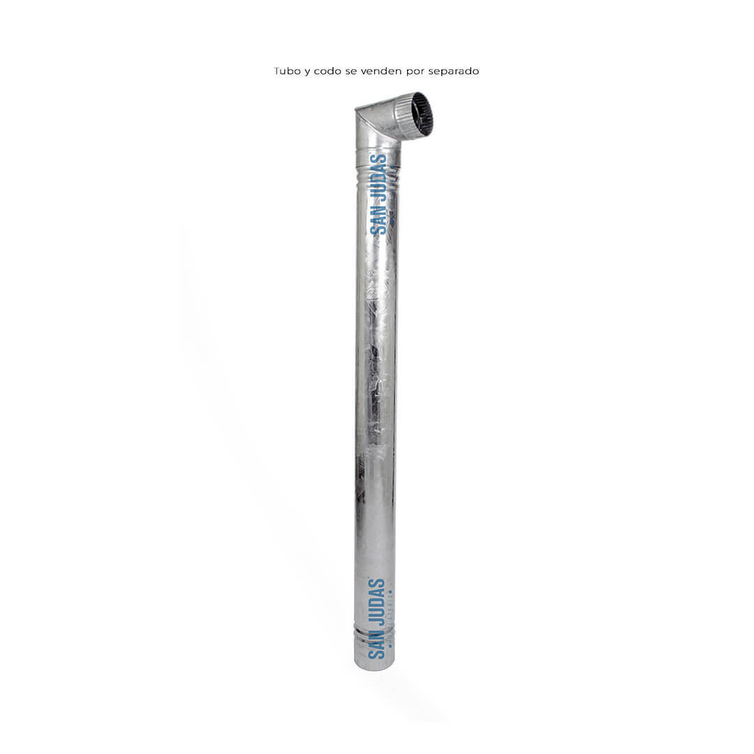 Tubo Chimenea Diámetro 80mm De 500mm Macho-hembra Aluminio Blanco