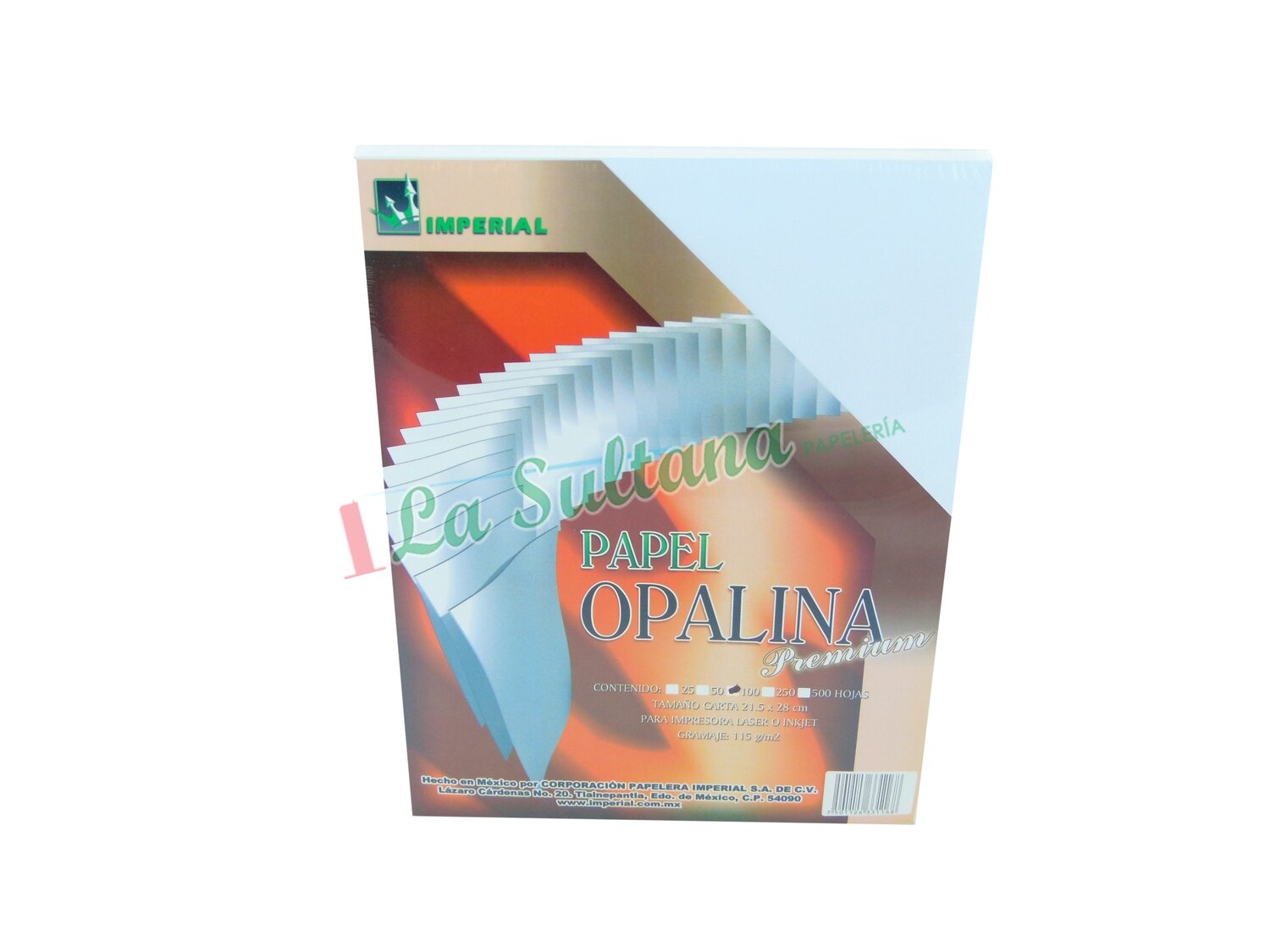 HOJA PAPEL OPALINA BLANCO CARTA C/100