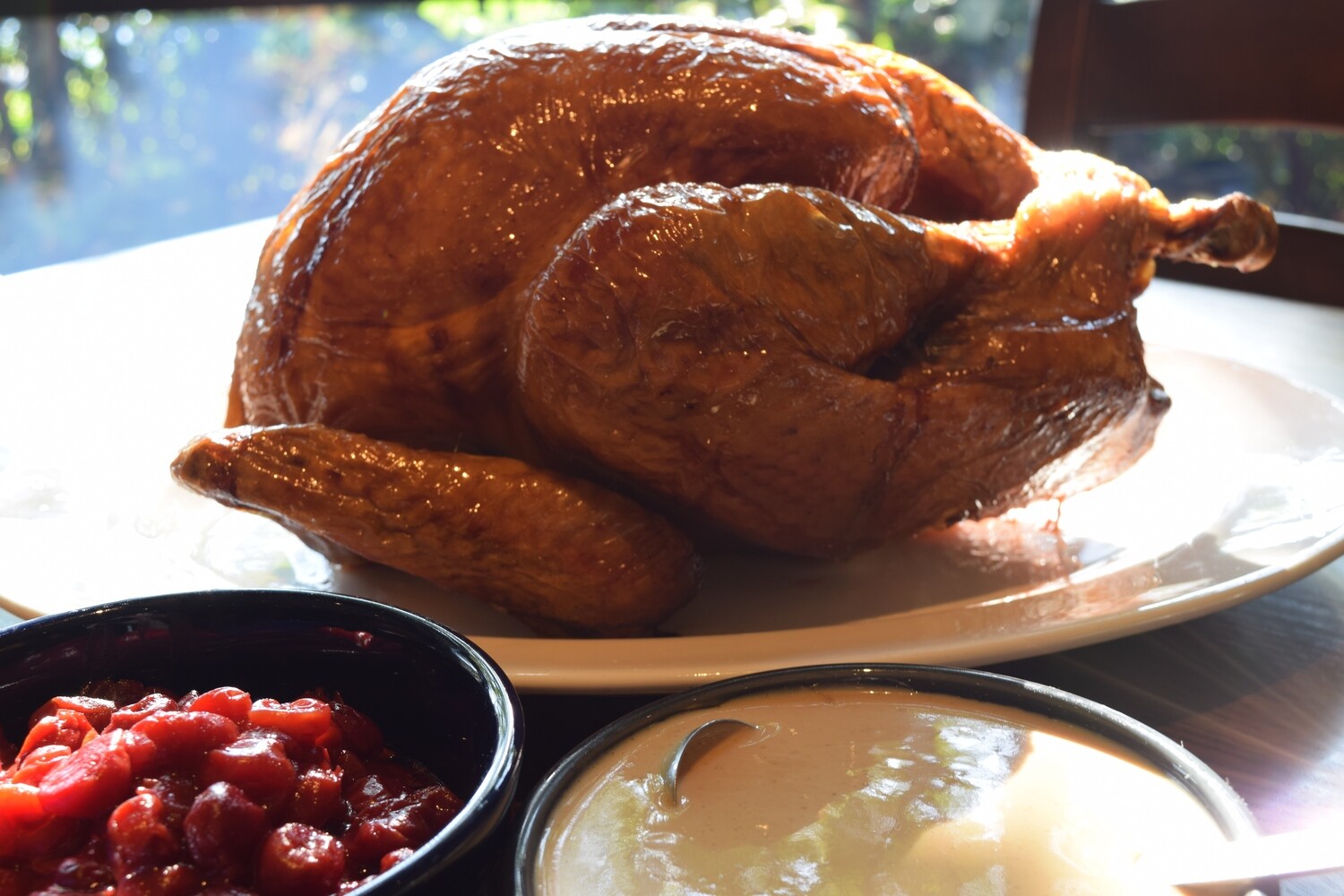 WoodFired Rotisserie Turkey with Gravy and Cranberry Relish
