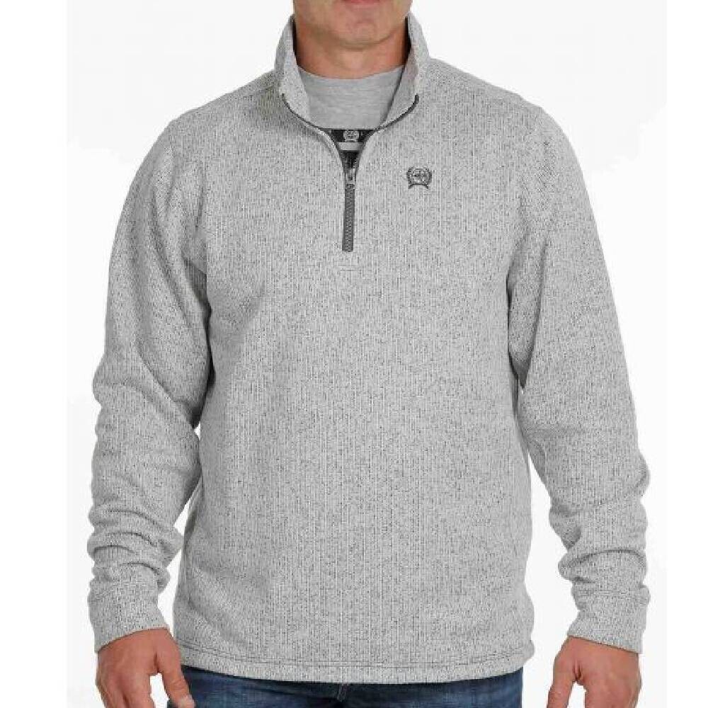 Cinch Men's 1/4 Zip Sweater Grey Big and Tall