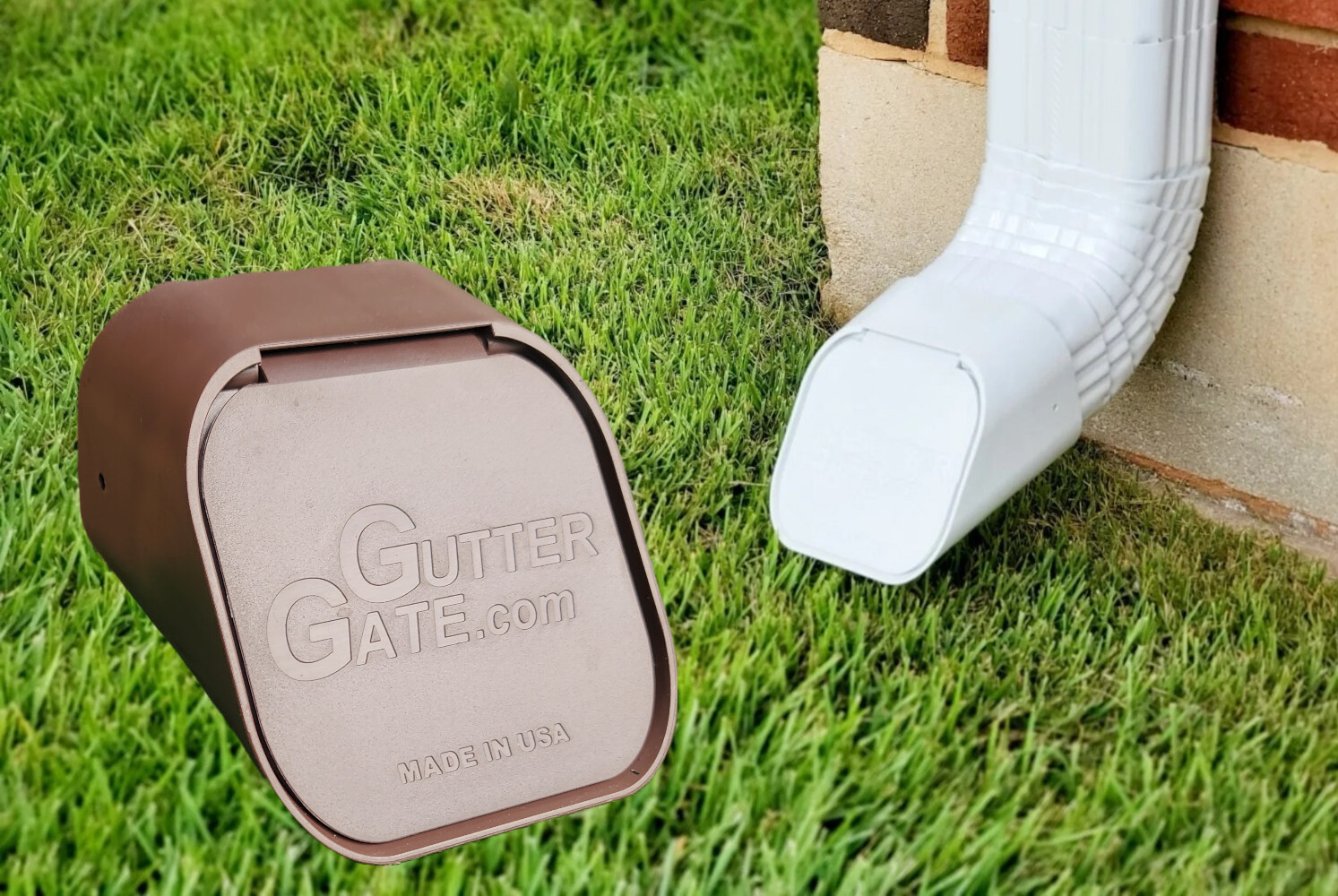 GutterGate Downspout Extension Accessory in BROWN & WHITE (Size 2"x3