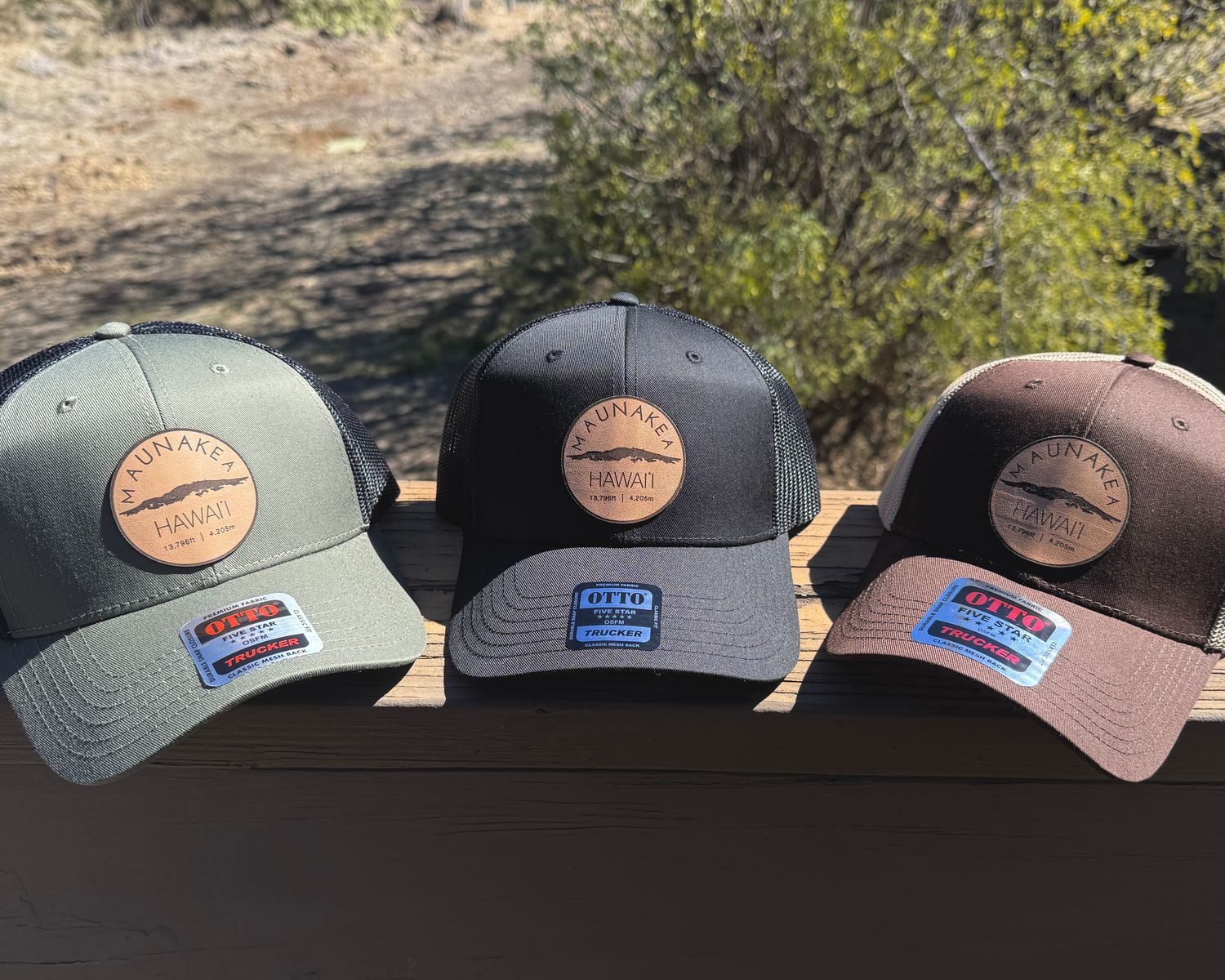 Maunakea Leather Patch Snapback.