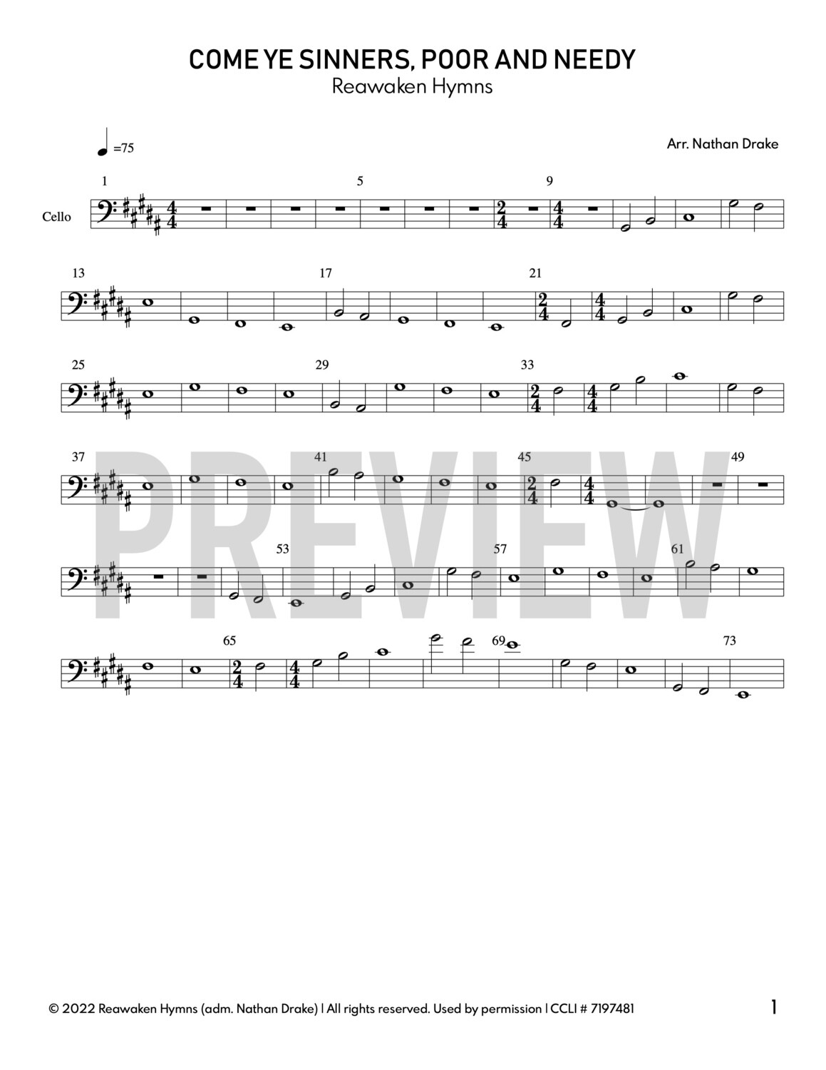 Come Ye Sinners, Poor and Needy String Sheet Music (2 parts)