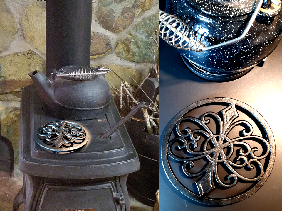 Fleur De Lis TRIVET Cast Iron WOOD HEATER WOOD STOVE ROPE SEAL KITS