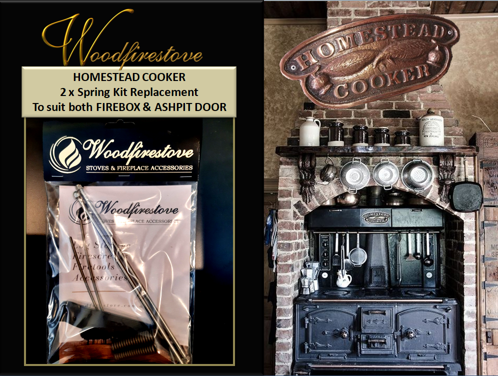 HOMESTEAD COOKER (Set of 2) SPRING KIT for FIREBOX & ASHPIT DOOR to suit Models WE1 & WE2 NED