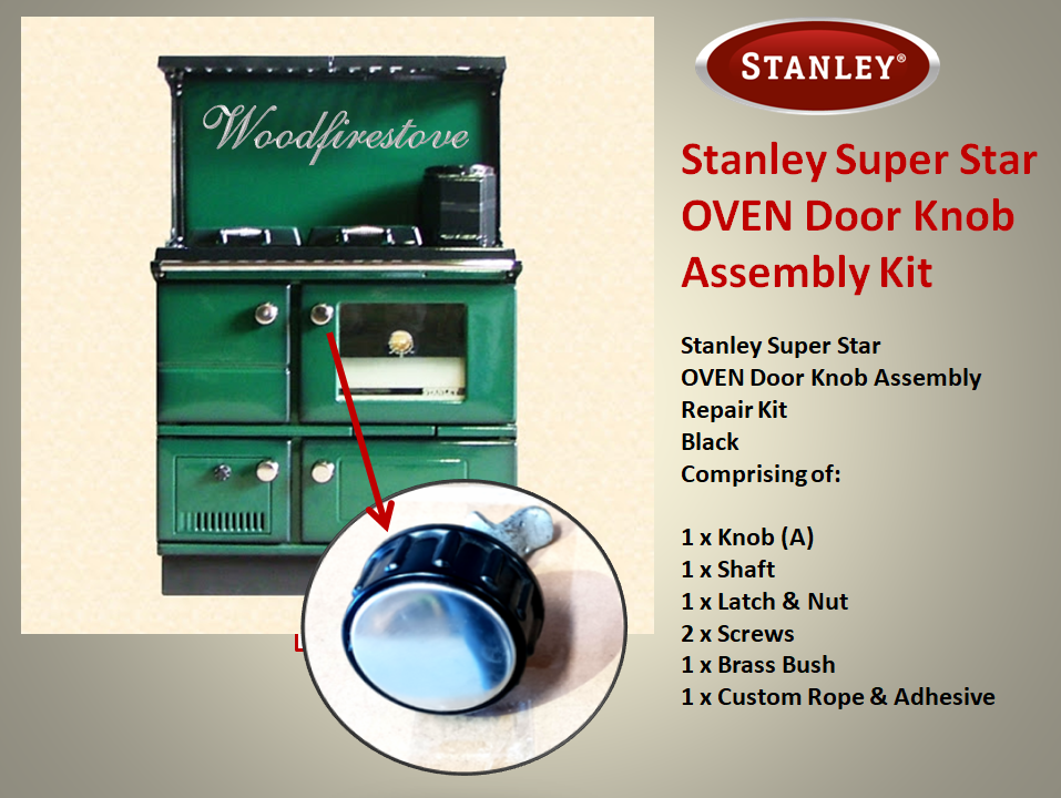 Stanley Super Star MK2 OVEN Door Knob Assembly Kit Free Shipping Australia Wide WOOD HEATER
