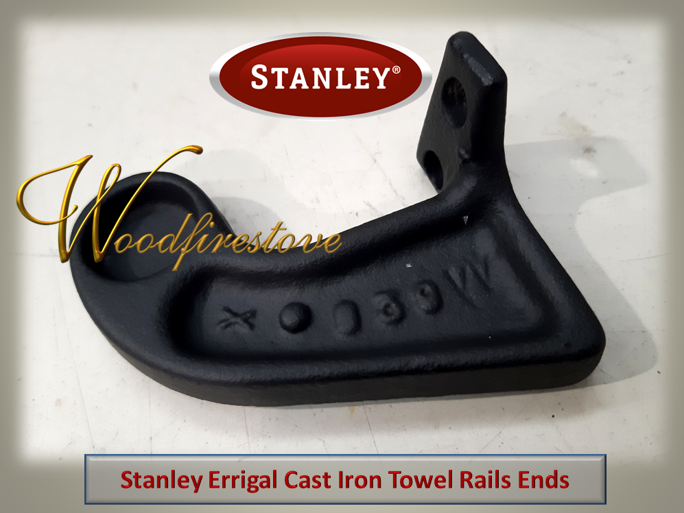 STANLEY ERRIGAL Cast Iron Towel Rails Brackets (Pair) Matt Black NED KELLY WOOD HEATERS