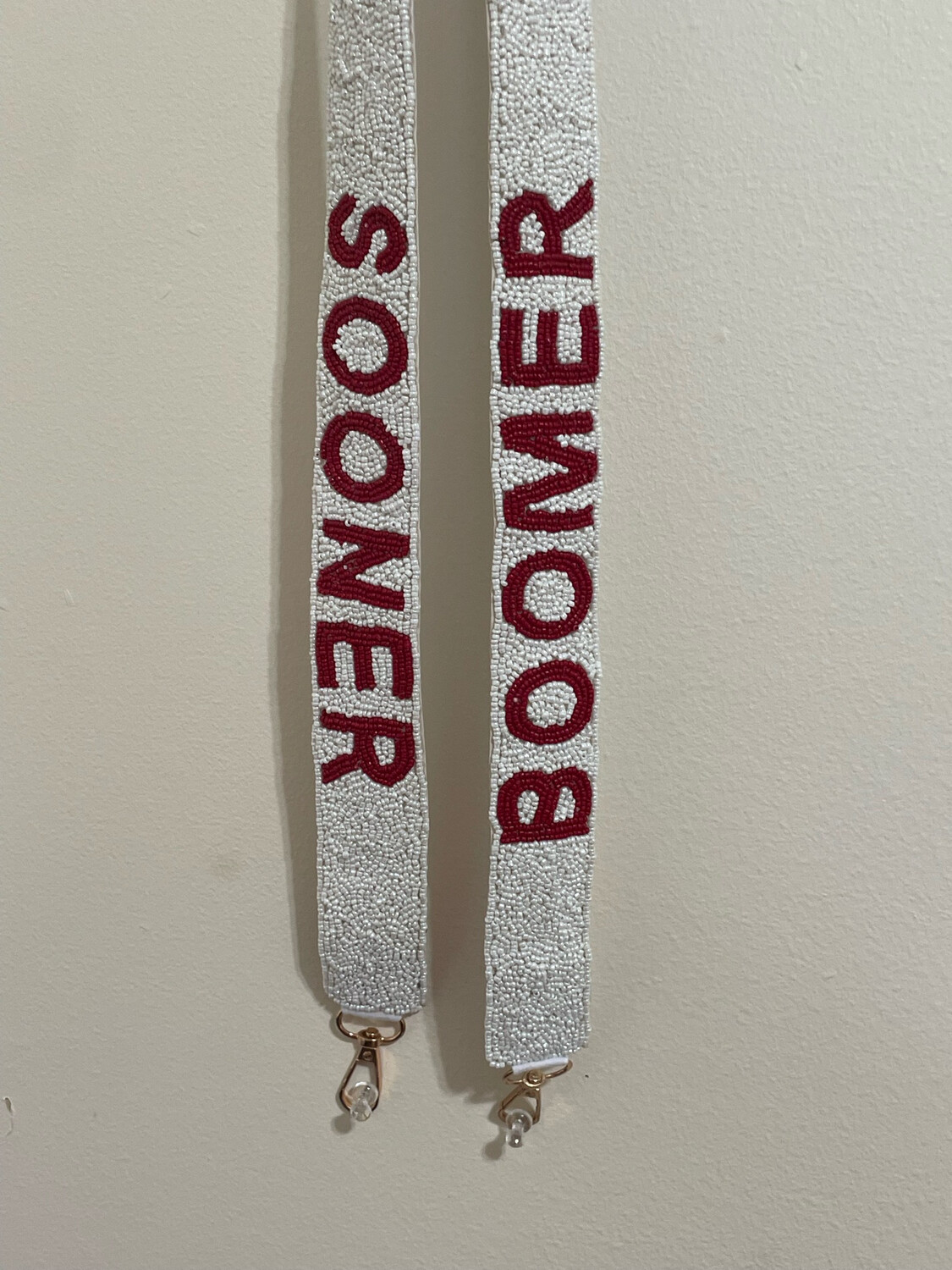 University of Oklahoma Boomer Sooner Beaded Purse Strap