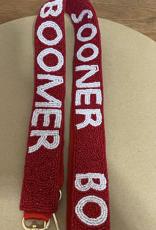 University of Oklahoma Boomer Sooner Beaded Purse Strap