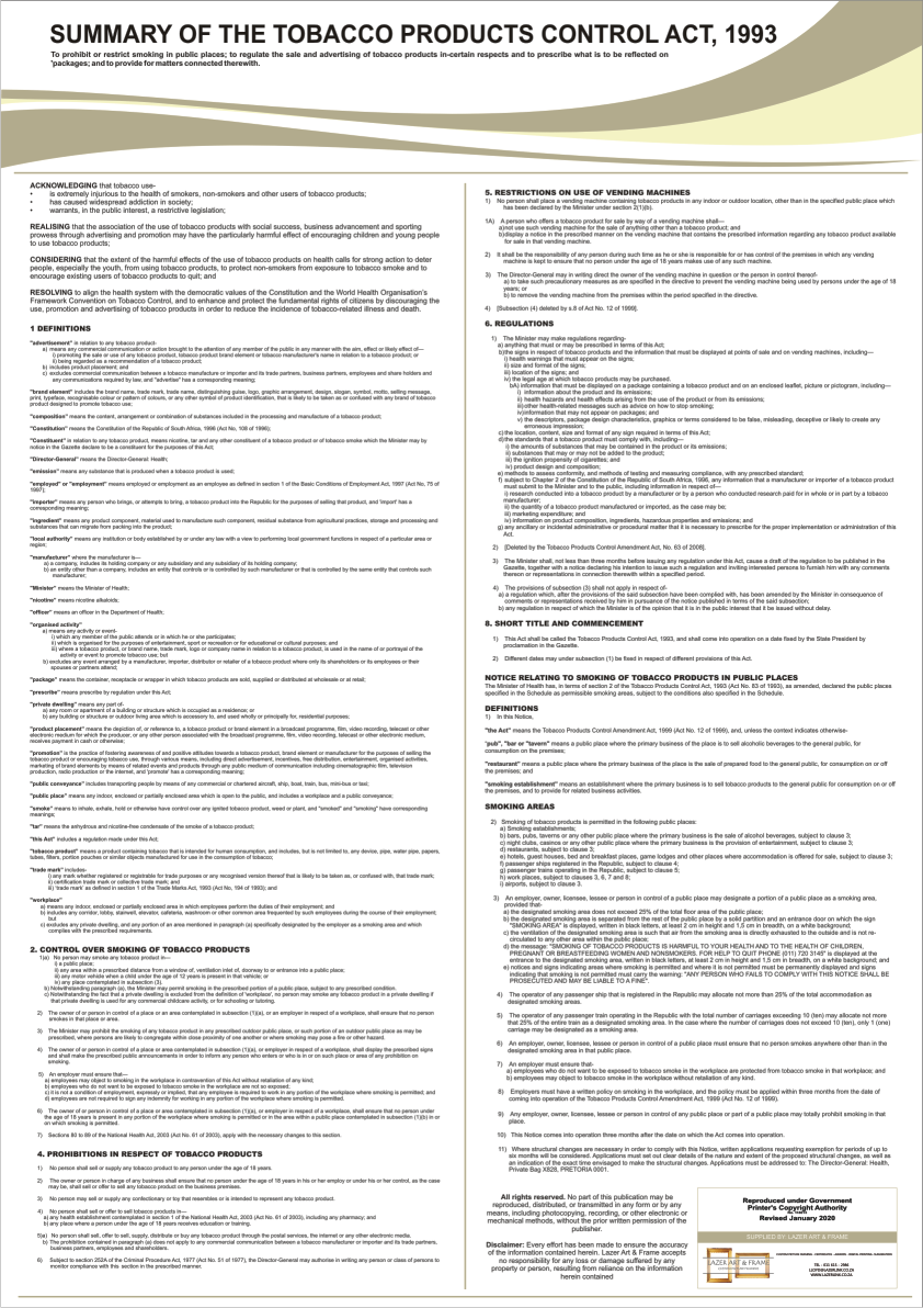 Tobacco Act A1 Poster