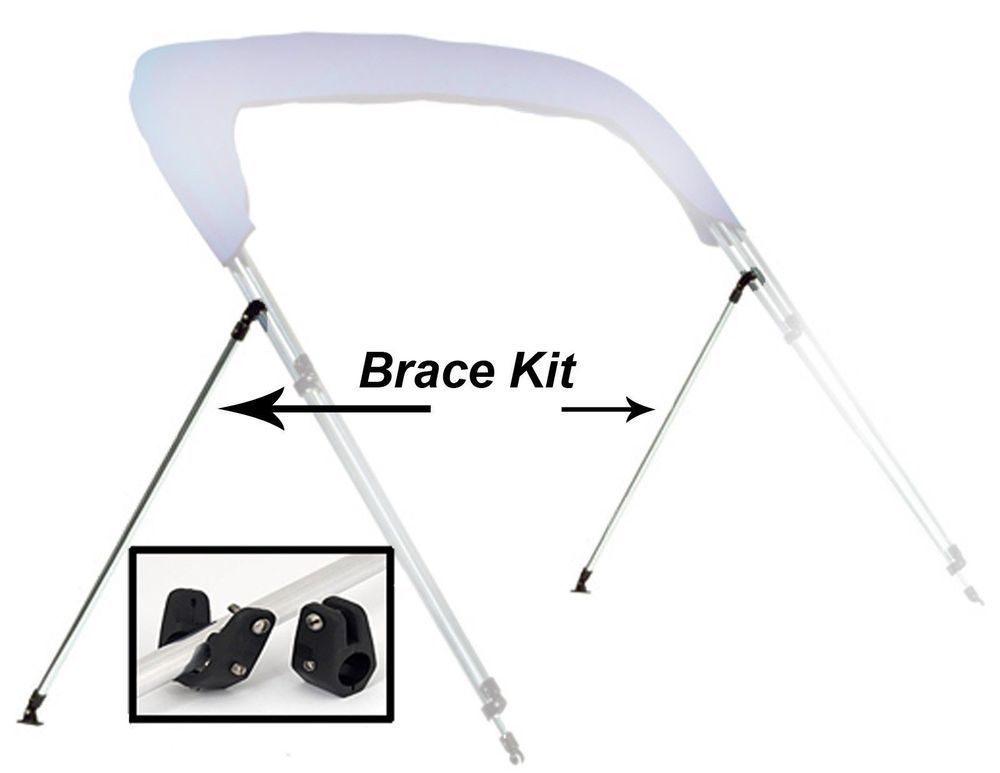 1" SQUARE PONTOON Boat Bimini Top Support Poles Brace Kit 33″H