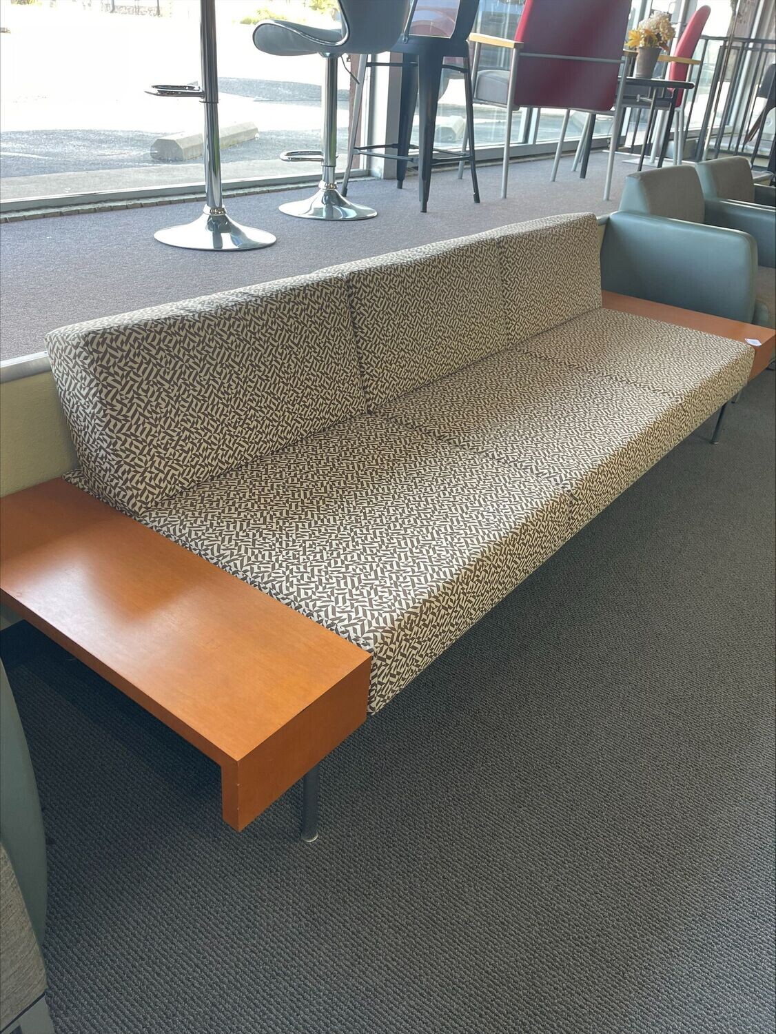 3 Seat Sofa w/ End Tables Attached