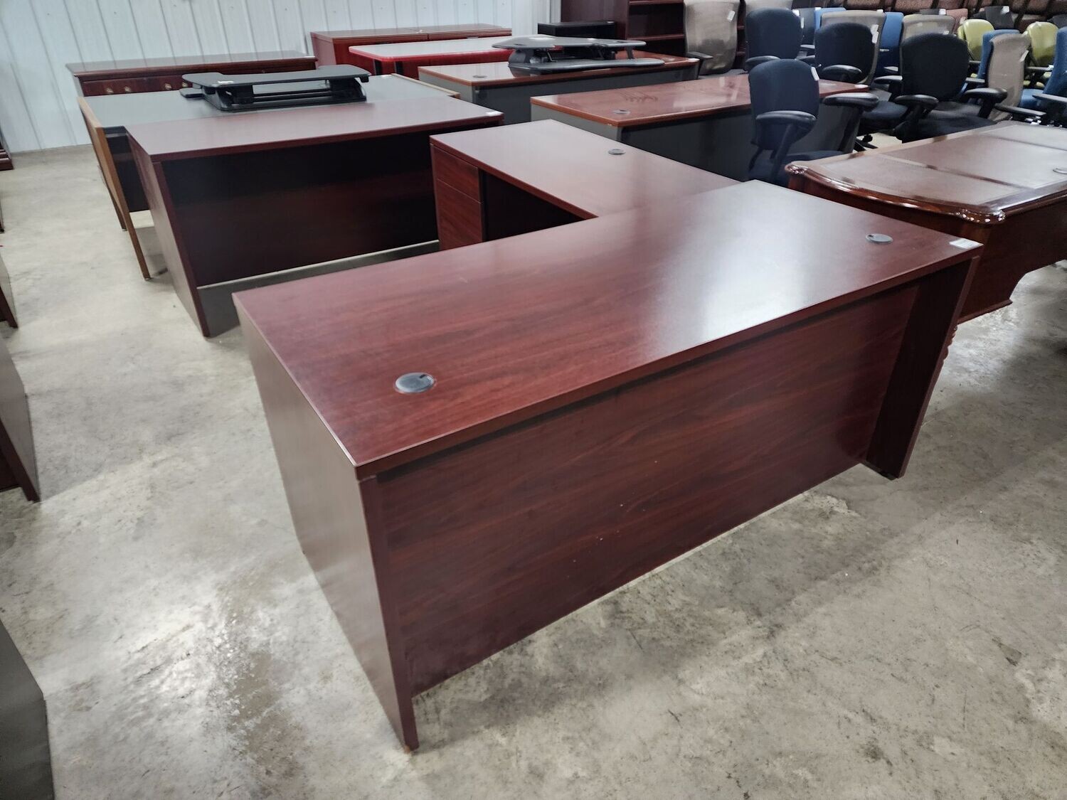 Mahogany Left L Desk